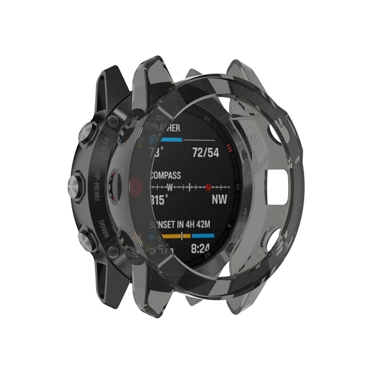 For Garmin Fenix 6 TPU Half Coverage Smart Watch Protevtice Case, For Garmin Fenix 6 For Garmin Fenix 6 Black