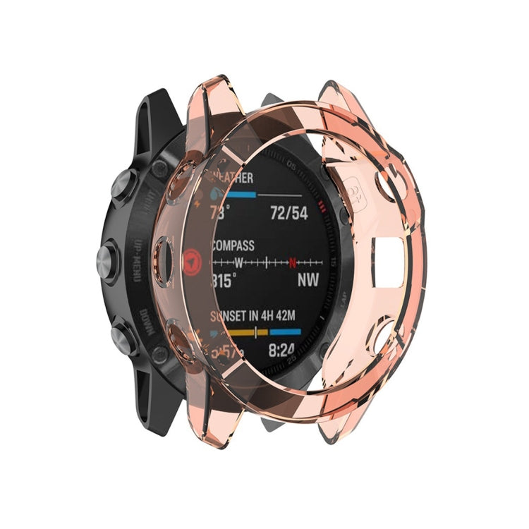 For Garmin Fenix 6 TPU Half Coverage Smart Watch Protevtice Case, For Garmin Fenix 6 For Garmin Fenix 6 Orange
