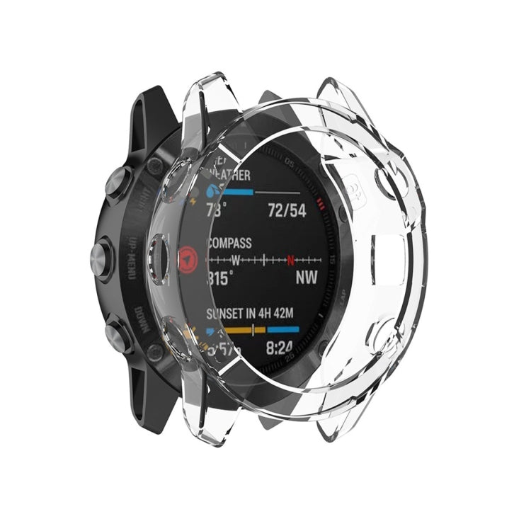 For Garmin Fenix 6 TPU Half Coverage Smart Watch Protevtice Case, For Garmin Fenix 6 For Garmin Fenix 6 White