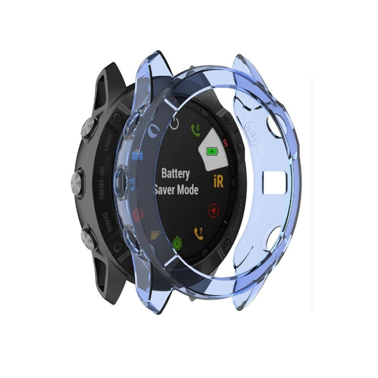 For Garmin Fenix 6X TPU Half Coverage Smart Watch Protevtice Case, For Garmin Fenix 6X For Garmin Fenix 6X Blue