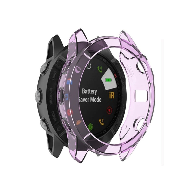 For Garmin Fenix 6X TPU Half Coverage Smart Watch Protevtice Case, For Garmin Fenix 6X For Garmin Fenix 6X Purple