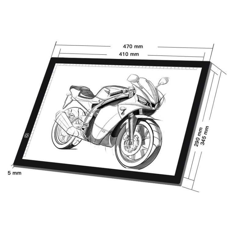 A3 8W 5V LED USB Three Level of Brightness Dimmable Acrylic Scale Copy Boards Anime Sketch Drawing Sketchpad with USB Cable, Three Level of Brightness Dimmable with USB Cable & Power Adapter