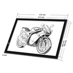 A3 8W 5V LED USB Three Level of Brightness Dimmable Acrylic Scale Copy Boards Anime Sketch Drawing Sketchpad with USB Cable, Three Level of Brightness Dimmable with USB Cable & Power Adapter