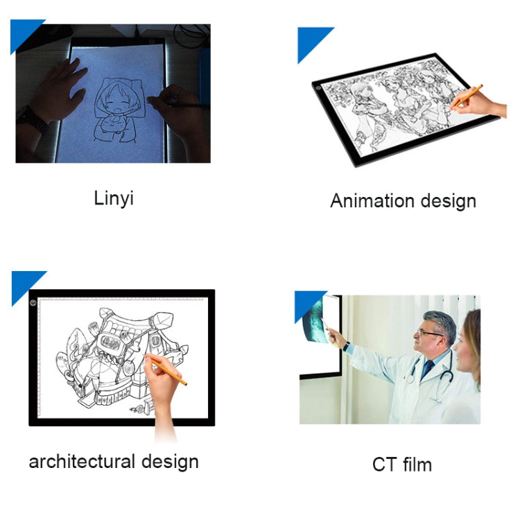 A3 8W 5V LED USB Three Level of Brightness Dimmable Acrylic Scale Copy Boards Anime Sketch Drawing Sketchpad with USB Cable, Three Level of Brightness Dimmable with USB Cable & Power Adapter