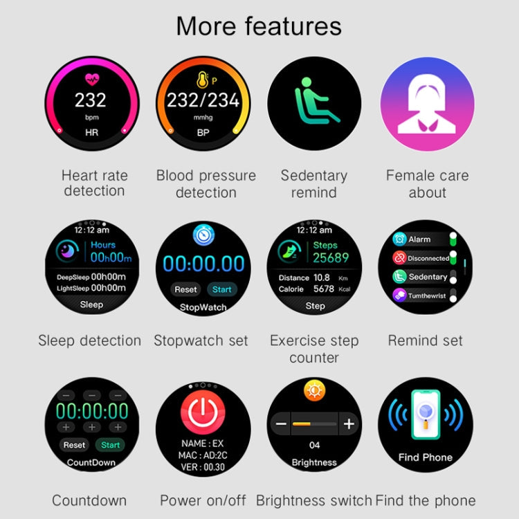 S6 Smart Watch – 1.3" Screen, Blood Pressure Monitoring, Heart Rate Monitoring