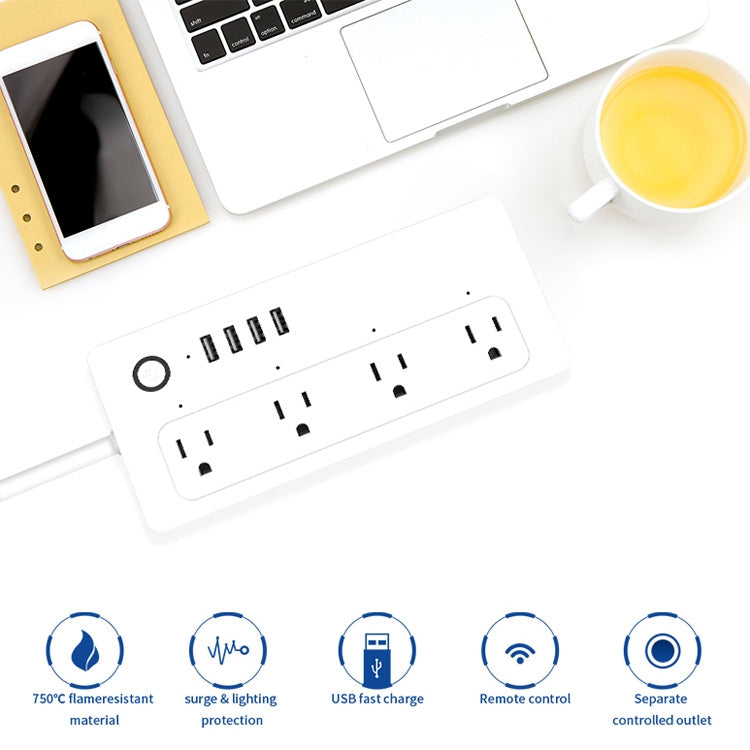 XS-A24 WiFi Smart Power Plug Socket Wireless Remote Control Timer Power Switch with USB Port, Compatible with Alexa and Google Home, Support iOS and Android, US Plug – TPU