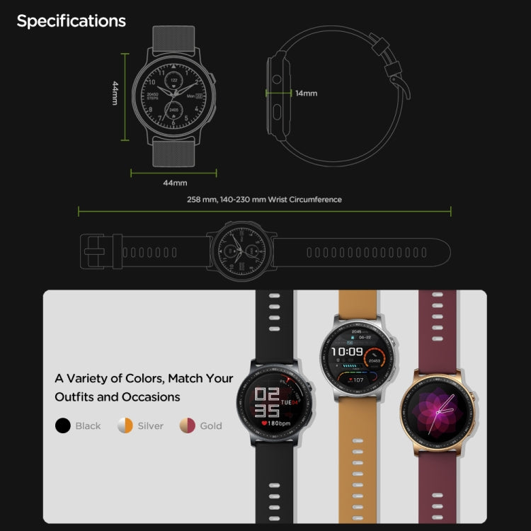 GR2 Smart Watch – 1.28" Screen, IP68 Waterproof, Blood Pressure Monitoring