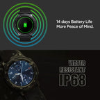 GR2 Smart Watch – 1.28" Screen, IP68 Waterproof, Blood Pressure Monitoring