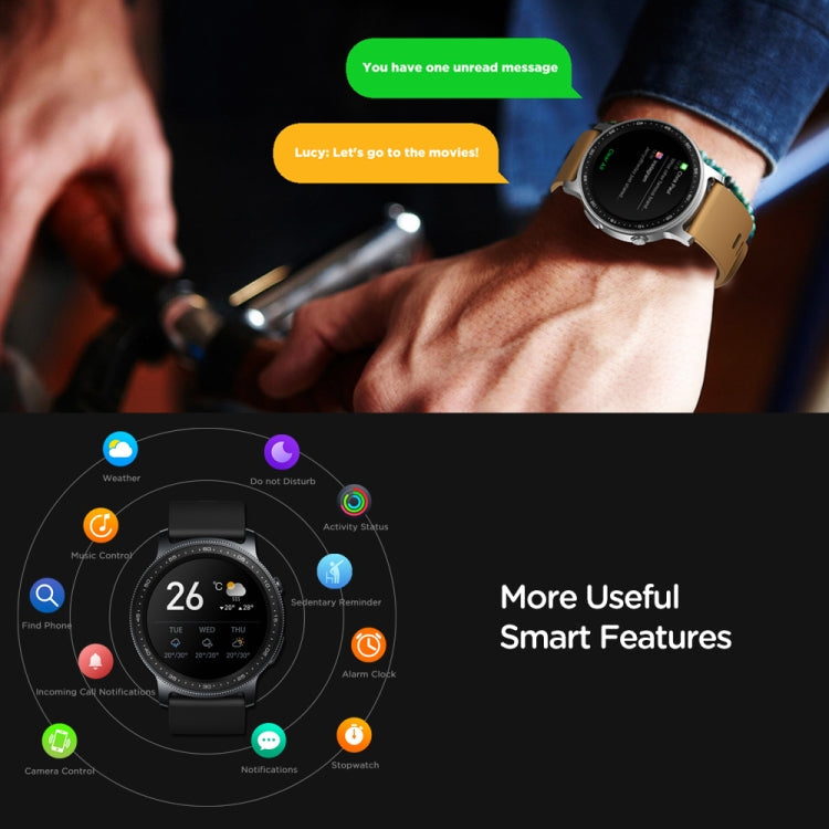 GR2 Smart Watch – 1.28" Screen, IP68 Waterproof, Blood Pressure Monitoring