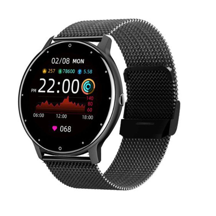 ZL02D Smart Watch – 1.28" Screen, IP67 Waterproof, Heart Rate Monitoring Steel Band (Black) Black