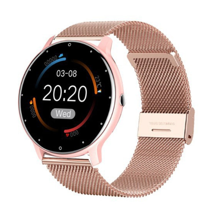 ZL02D Smart Watch – 1.28" Screen, IP67 Waterproof, Heart Rate Monitoring Steel Band (Pink) Pink