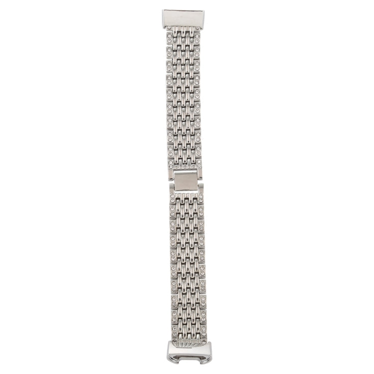 For Fitbit Charge 3 Diamond-studded Stainless Steel Watch Band