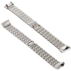 For Fitbit Charge 3 Diamond-studded Stainless Steel Watch Band Silver