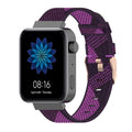 18mm Stripe Weave Nylon Wrist Strap Watch Band for Xiaomi Mi Watch, Garmin Vivomove 3s / Vivoactive 4s Purple