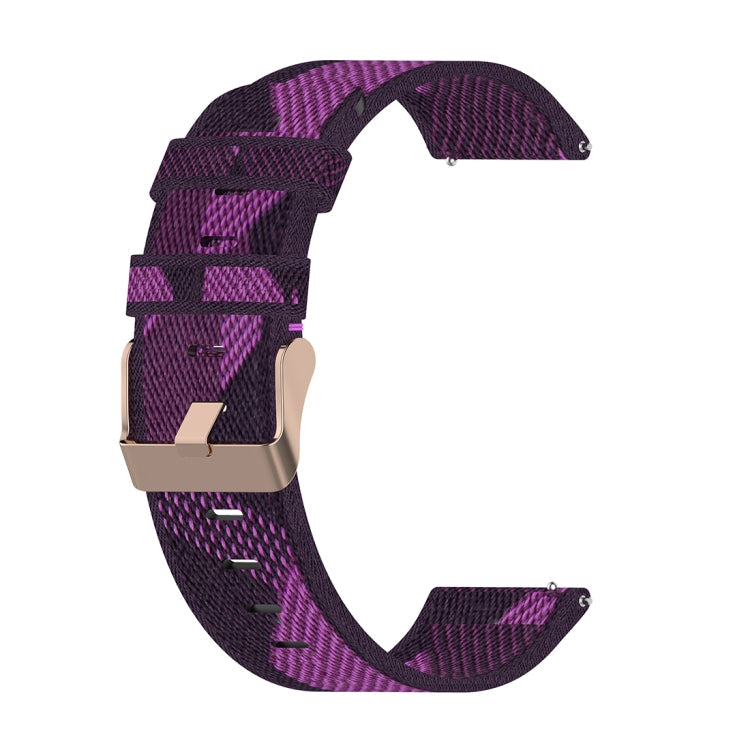 18mm Stripe Weave Nylon Wrist Strap Watch Band for Xiaomi Mi Watch, Garmin Vivomove 3s / Vivoactive 4s