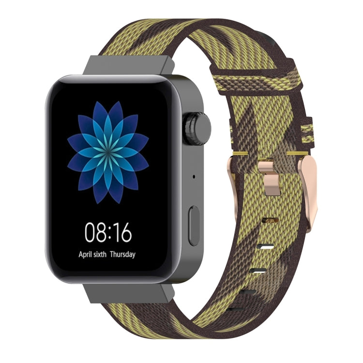 18mm Stripe Weave Nylon Wrist Strap Watch Band for Xiaomi Mi Watch, Garmin Vivomove 3s / Vivoactive 4s Yellow