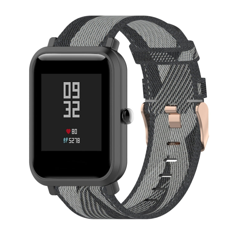 20mm Stripe Weave Nylon Wrist Strap Watch Band for Huami Amazfit GTR 42mm / GTS / BIP / BIP Lite Grey