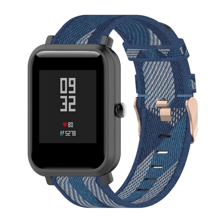 20mm Stripe Weave Nylon Wrist Strap Watch Band for Huami Amazfit GTR 42mm / GTS / BIP / BIP Lite Blue