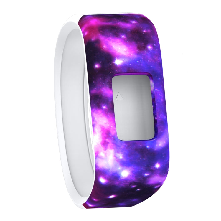 Colourful Feathers Pattern Silicone Sport Watch Band for Garmin Vivofit JR, Size: Large Purple