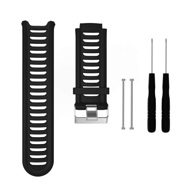 Solid Color Silicone Watch Band for Garmin Forerunner 910XT Black
