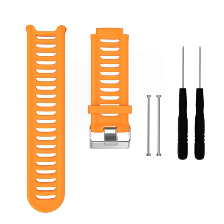 Solid Color Silicone Watch Band for Garmin Forerunner 910XT Orange
