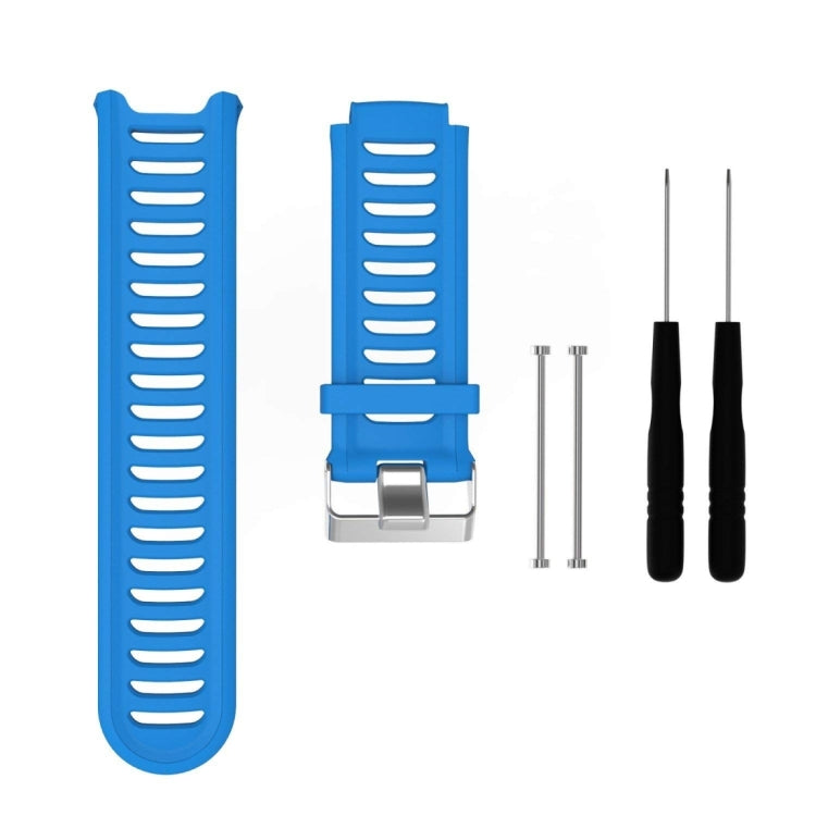 Solid Color Silicone Watch Band for Garmin Forerunner 910XT Blue