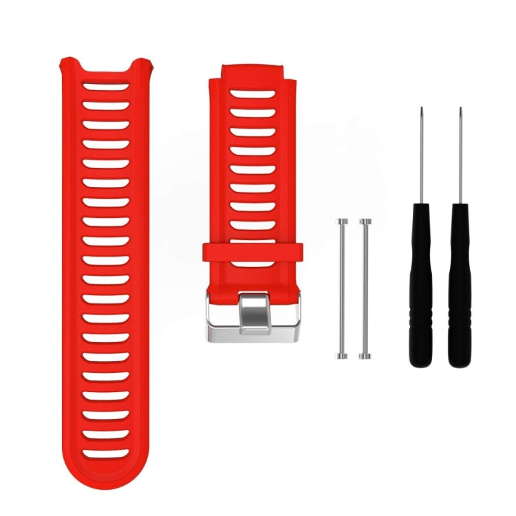 Solid Color Silicone Watch Band for Garmin Forerunner 910XT Red