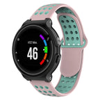 Double Colour Silicone Sport Watch Band for Garmin Forerunner 220 / Approach S5 / S20 Mint Green + Light Pink