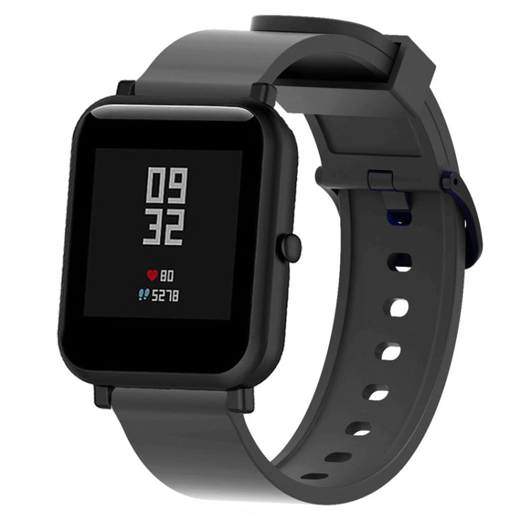 Silicone Glossy Sport Watch Band for Huami Amazfit Bip Lite Version 20mm Black
