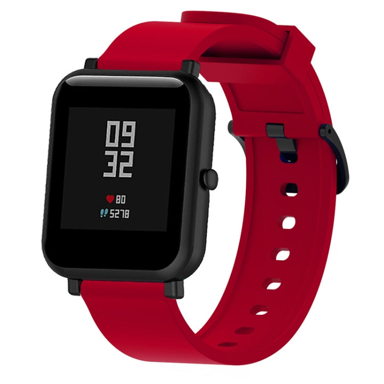 Silicone Glossy Sport Watch Band for Huami Amazfit Bip Lite Version 20mm Red