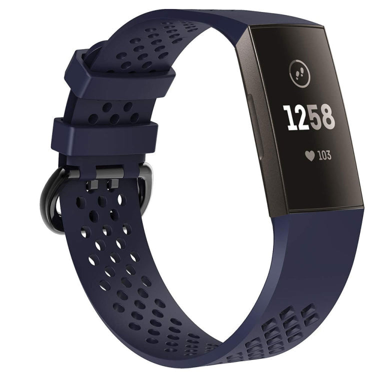 Square Hole Adjustable Sport Watch Band for FITBIT Charge 3 Aqua Blue