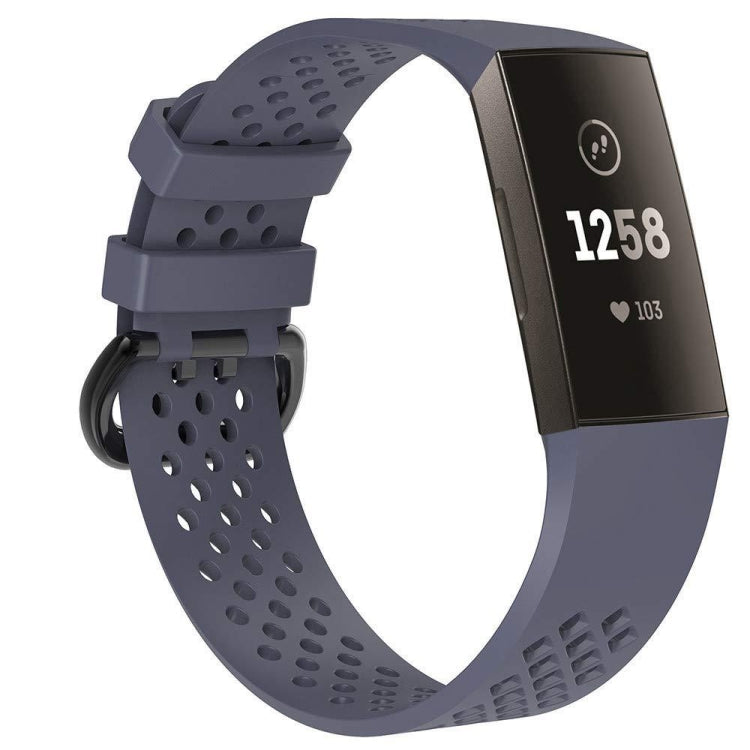 Square Hole Adjustable Sport Watch Band for FITBIT Charge 3 Grey