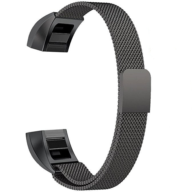 Stainless Steel Magnet Watch Band for FITBIT Alta,Size: Large, 170-236mm – Durable Build, Easy to Use Black