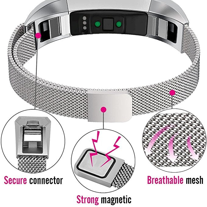Stainless Steel Magnet Watch Band for FITBIT Alta,Size: Large, 170-236mm – Durable Build, Easy to Use