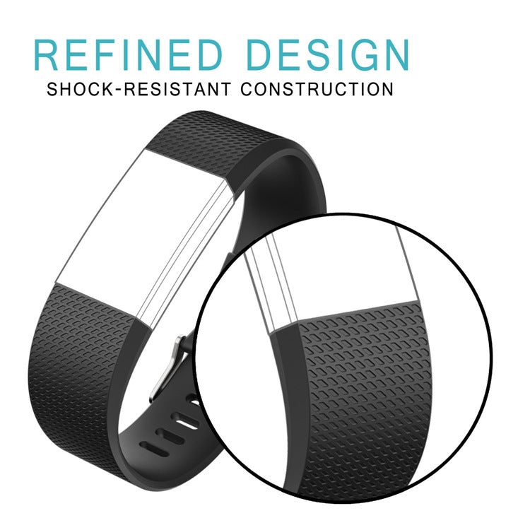 Square Pattern Adjustable Sport Watch Band for FITBIT Charge 2, Size:... (Black) #2