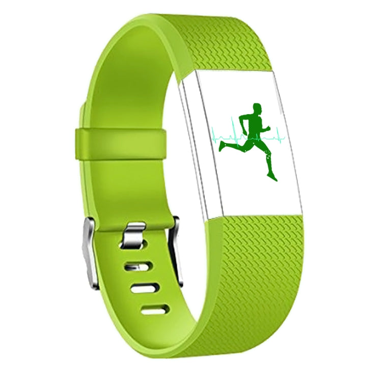 Square Pattern Adjustable Sport Watch Band for FITBIT Charge 2, Size:... (Black) L, Green Green