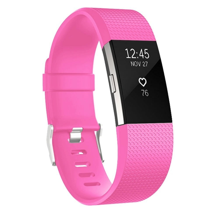 Square Pattern Adjustable Sport Watch Band for FITBIT Charge 2, Size:... (Black) L, Rose Red Rose Red