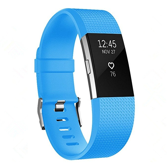 Square Pattern Adjustable Sport Watch Band for FITBIT Charge 2, Size:... (Black) L, Sky Blue Sky Blue