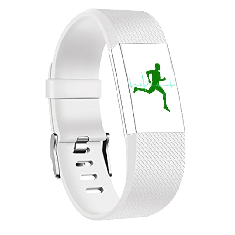 Square Pattern Adjustable Sport Watch Band for FITBIT Charge 2, Size:... (Black) L, White White