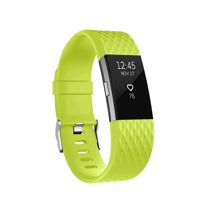 Diamond Pattern Adjustable Sport Watch Band for FITBIT Charge 2, Size:... S Green