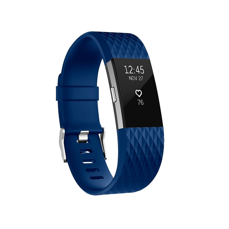 Diamond Pattern Adjustable Sport Watch Band for FITBIT Charge 2, Size:... S Blue