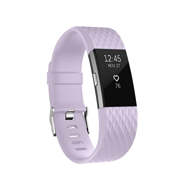 Diamond Pattern Adjustable Sport Watch Band for FITBIT Charge 2, Size: L, 12.5x8.5cm, L – Durable Build, Easy to Use L Light Purple