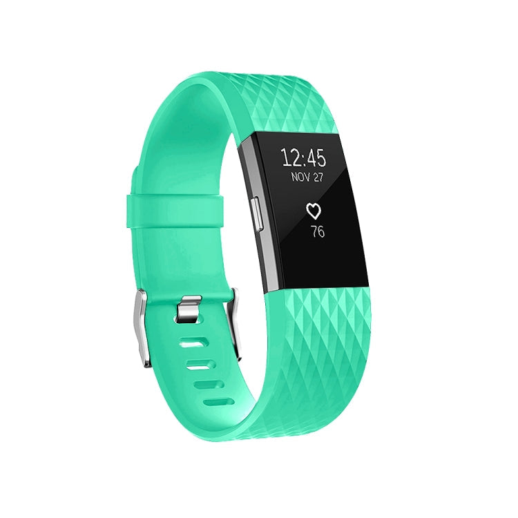 Diamond Pattern Adjustable Sport Watch Band for FITBIT Charge 2, Size: L, 12.5x8.5cm, L – Durable Build, Easy to Use L Mint Green