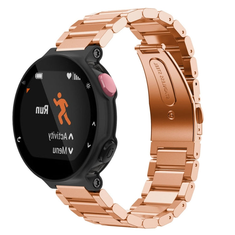 Universal Smart Watch Three Steel Strips Watch Band for Garmin Forerunner 220 / 230 / 235 / 630 / 620 / 735 Rose Gold
