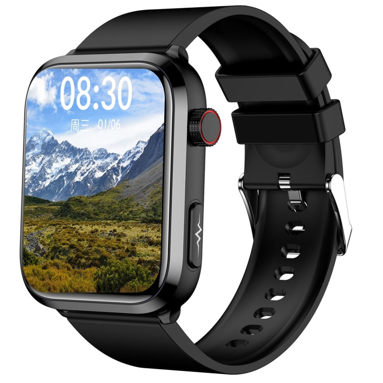 ET210 1.91 inch IPS Screen IP67 Waterproof Silicone Band Smart Watch, Support Body Temperature Monitoring / ECG, ET210 ET210 Black