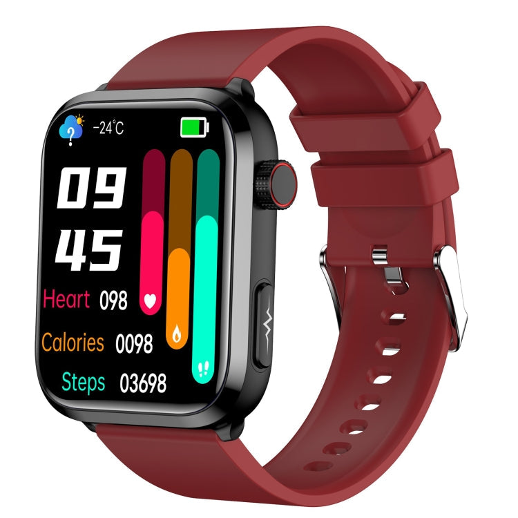 ET210 1.91 inch IPS Screen IP67 Waterproof Silicone Band Smart Watch, Support Body Temperature Monitoring / ECG, ET210 ET210 Red