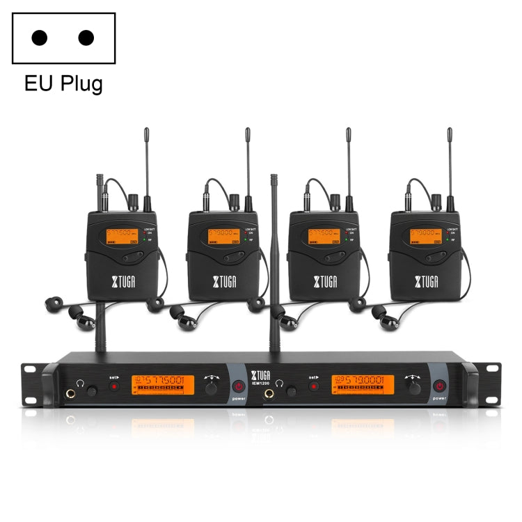 XTUGA IEM1200 Wireless Transmitter 4 Bodypack Stage Singer In-Ear Monitor System, Transmitter 4 Bodypack Transmitter 4 Bodypack EU Plug
