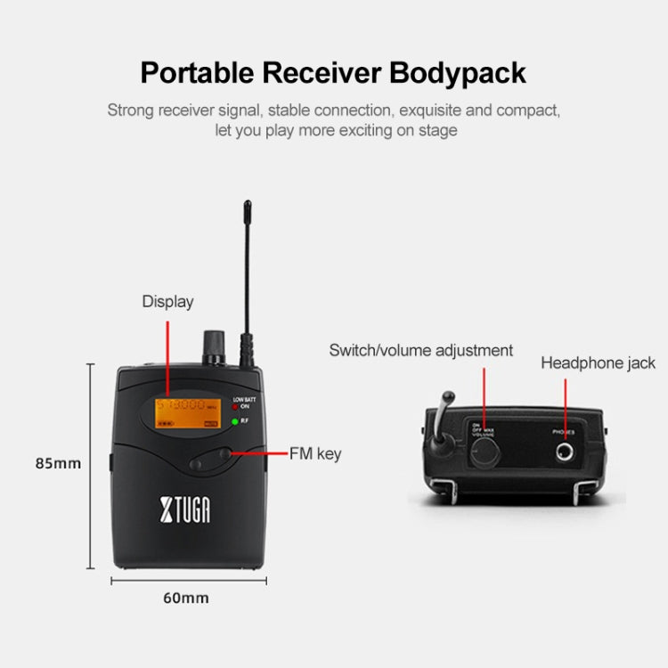 XTUGA IEM1200 Wireless Transmitter 4 Bodypack Stage Singer In-Ear Monitor System, Transmitter 4 Bodypack