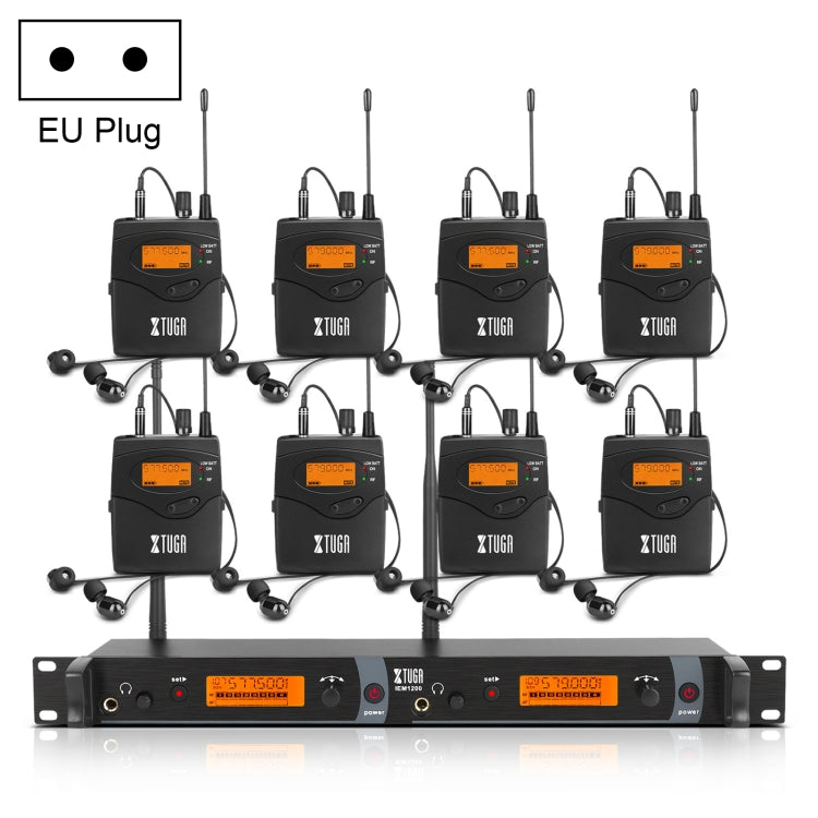 XTUGA IEM1200 Wireless Transmitter 8 Bodypack Stage Singer In-Ear Monitor System, Transmitter 8 Bodypack Transmitter 8 Bodypack EU Plug