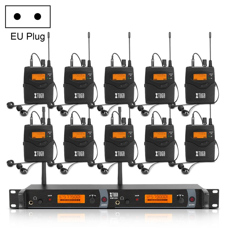 XTUGA IEM1200 Wireless Transmitter 10 Bodypack Stage Singer In-Ear Monitor System, Transmitter 10 Bodypack Transmitter 10 Bodypack EU Plug